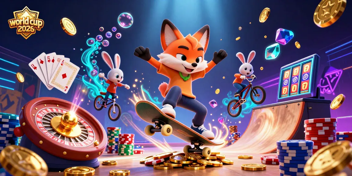 Experience the thrilling world cup 2026 vibe with a dynamic casino scene featuring vibrant characters and rich details.