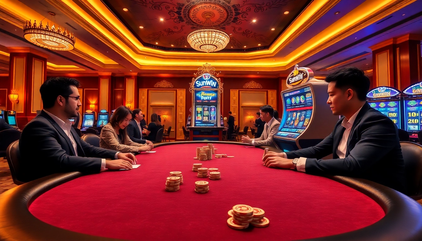 Experience the thrill at Sunwin's vibrant casino with engaging games and stylish players.
