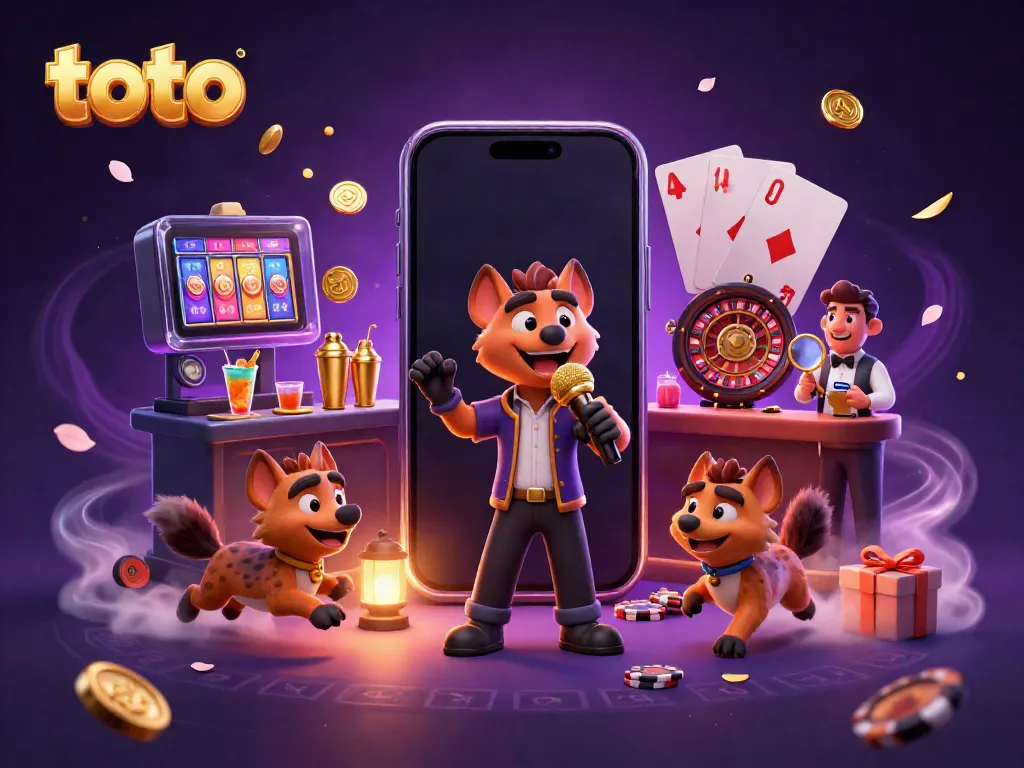 Toto showcases exhilarating comedy in a lively casino scene with hyenas as entertainers.