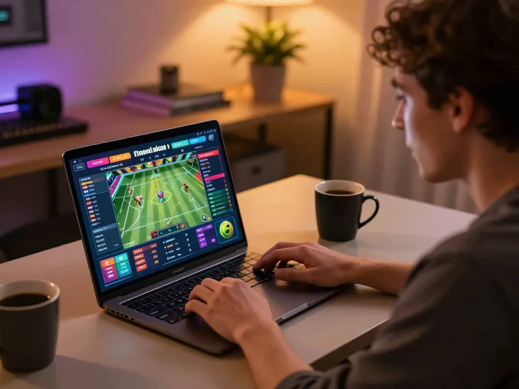 Engaging in online sports betting on go86vn with vibrant colorful interface, showcasing strategic gaming.