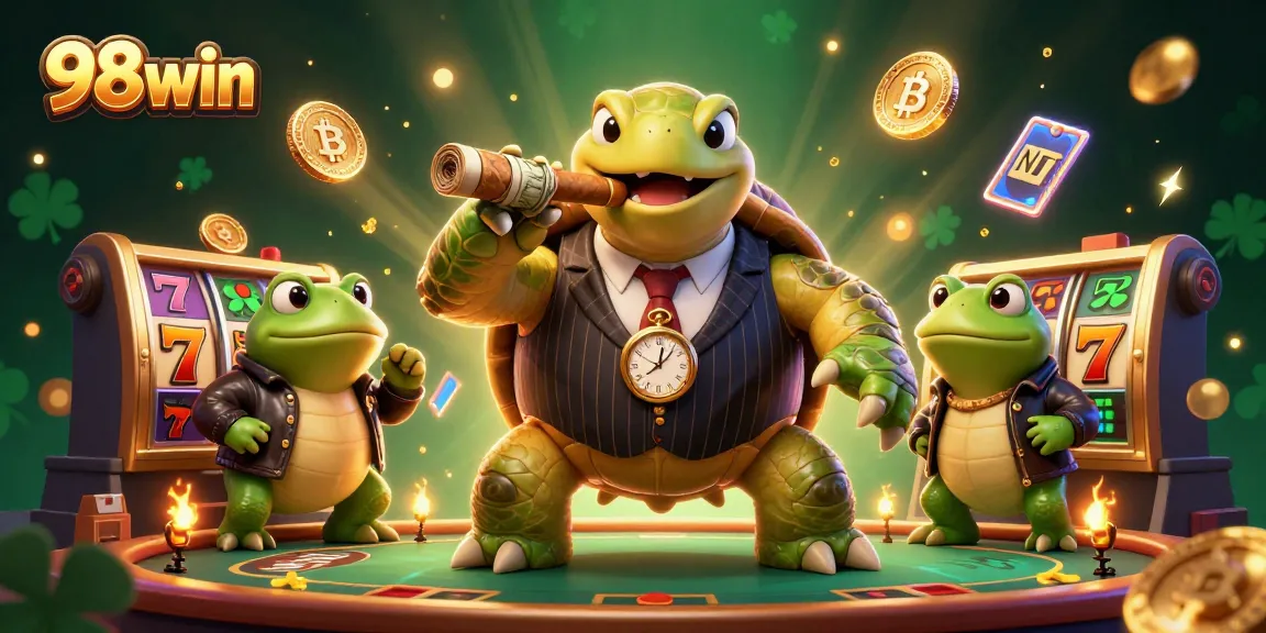 Experience the excitement of 98win with vibrant casino characters and dazzling gaming elements.