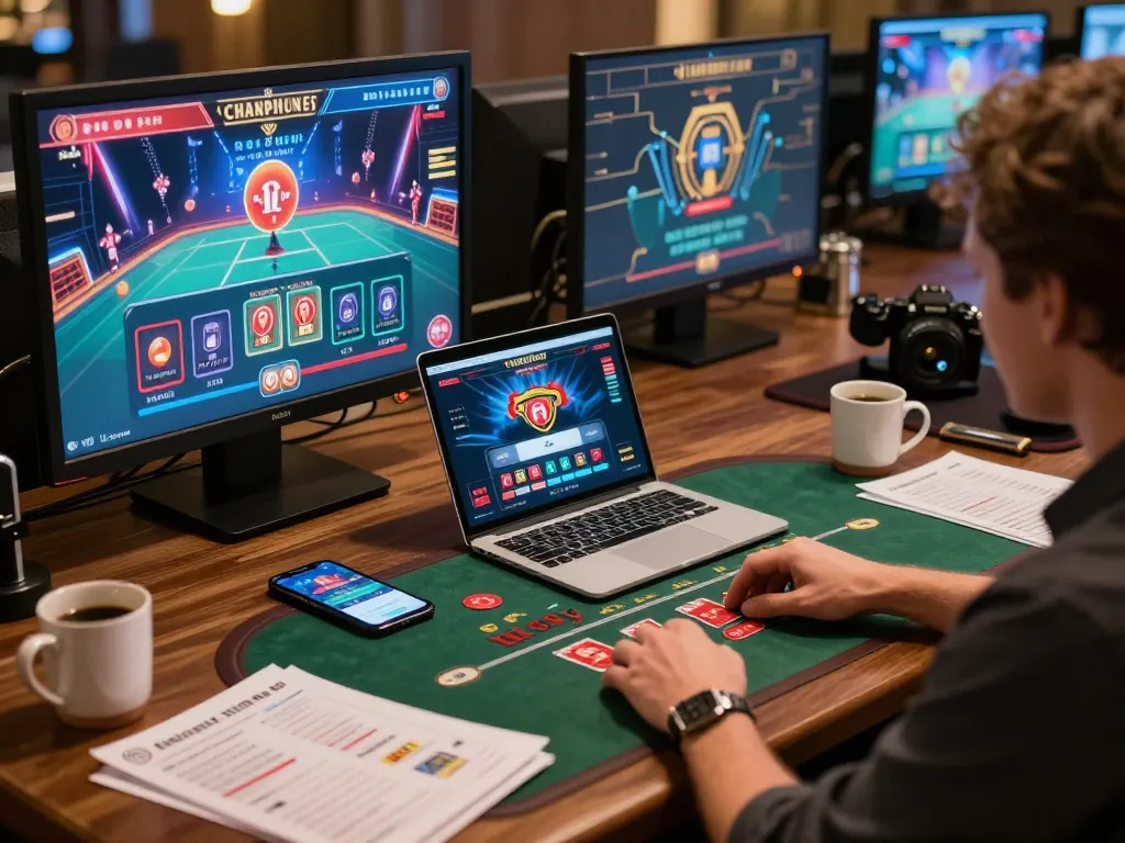 Engaging with Pragmati Play's live dealer blackjack in a stylish home office.