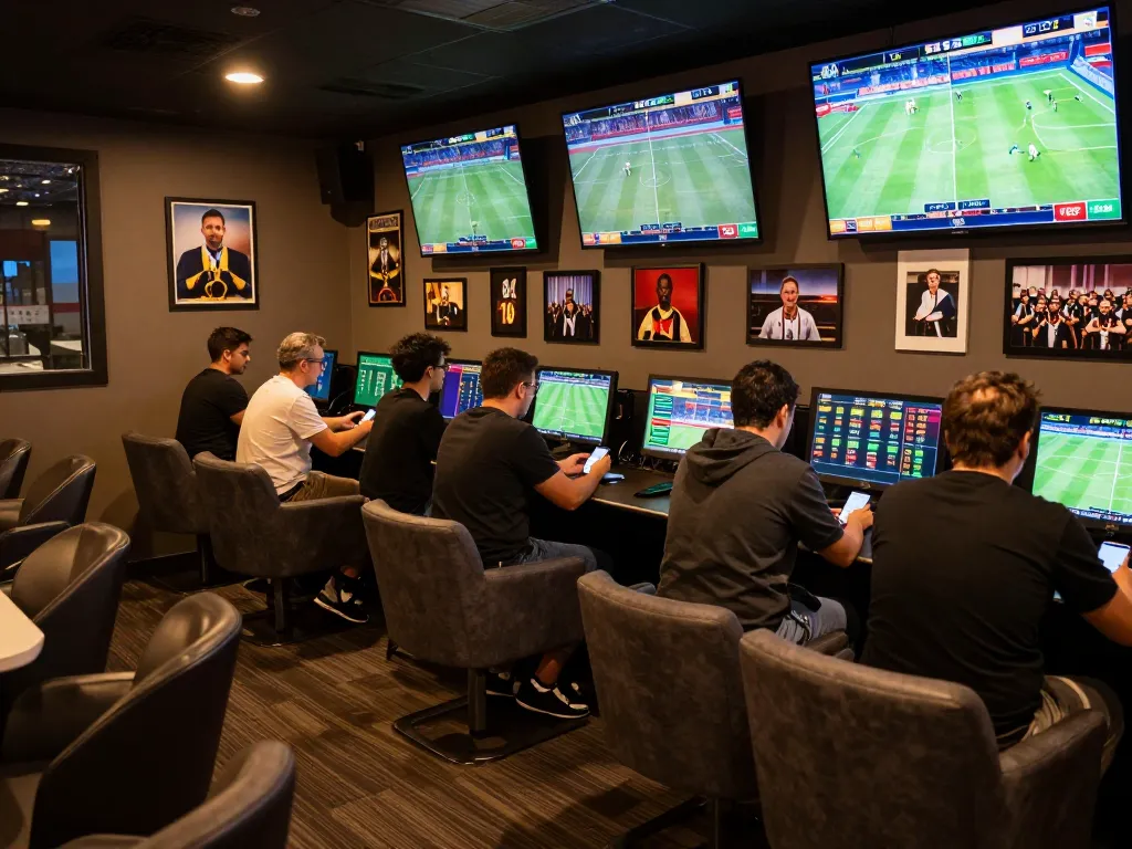 Kèo Nhà Cái enhances sports betting experience with dynamic atmosphere and engaged bettors analyzing odds.
