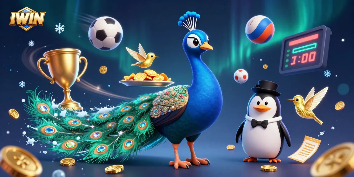 IWIN game enthusiasts celebrate winning with vibrant casino elements and dynamic sports themes.