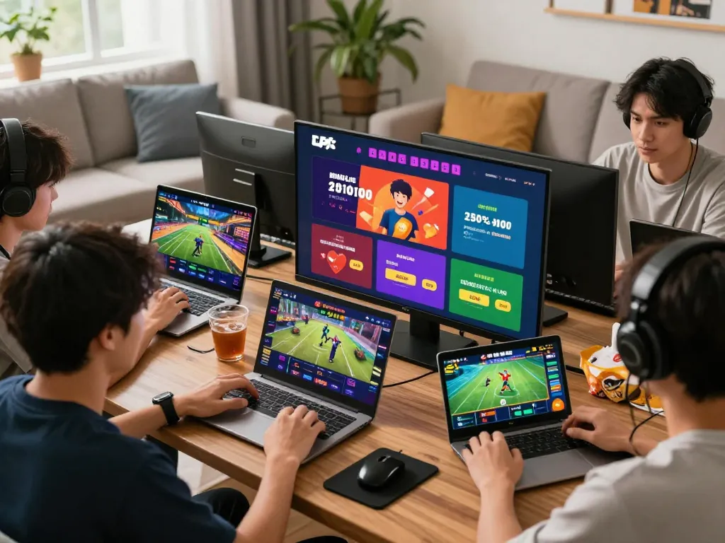 Engaged players experiencing Onbet's online gaming platform with exciting graphics and dynamic betting activities.