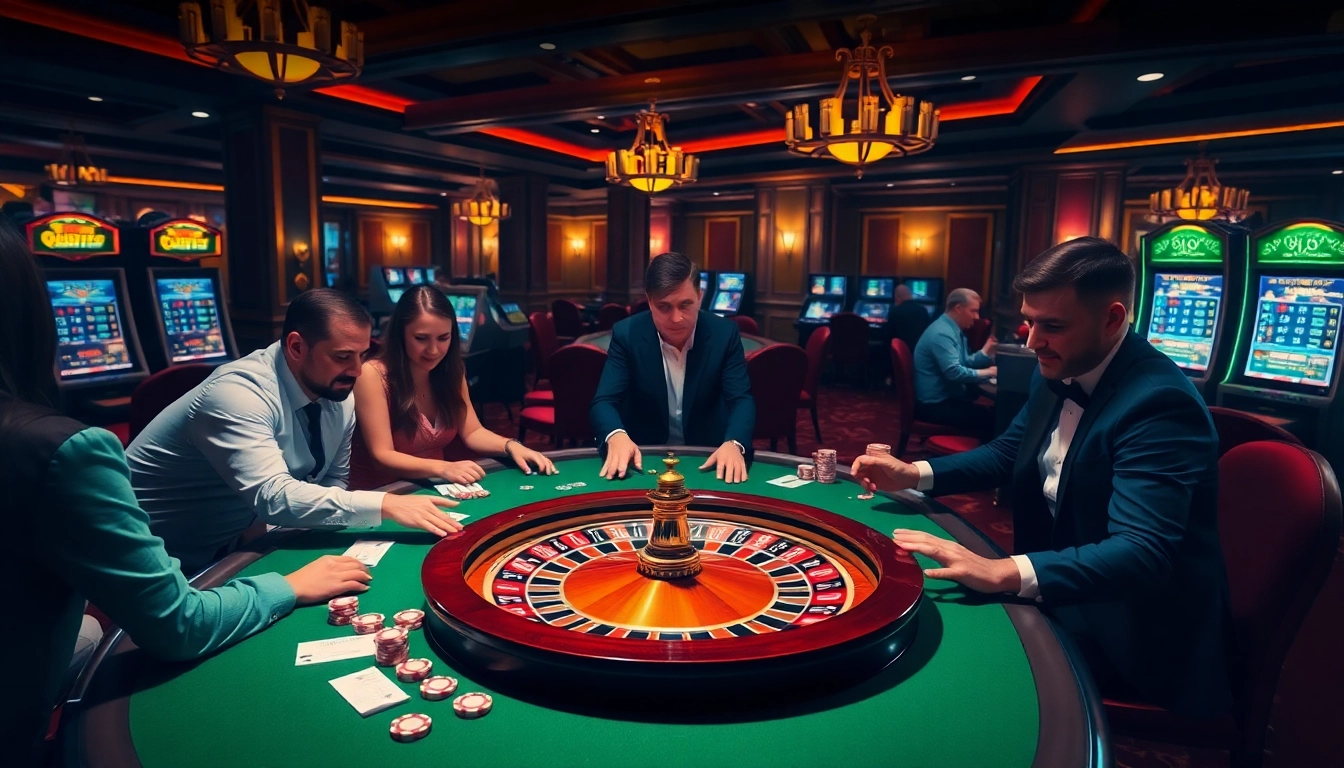 Players strategizing at a poker table, capturing the excitement and sophistication of Win55.
