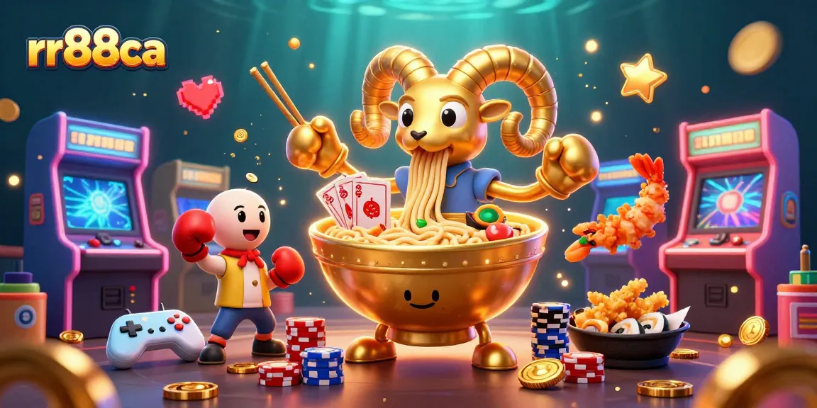 Experience thrilling gaming at rr88ca with cartoon characters in an energetic casino scene.