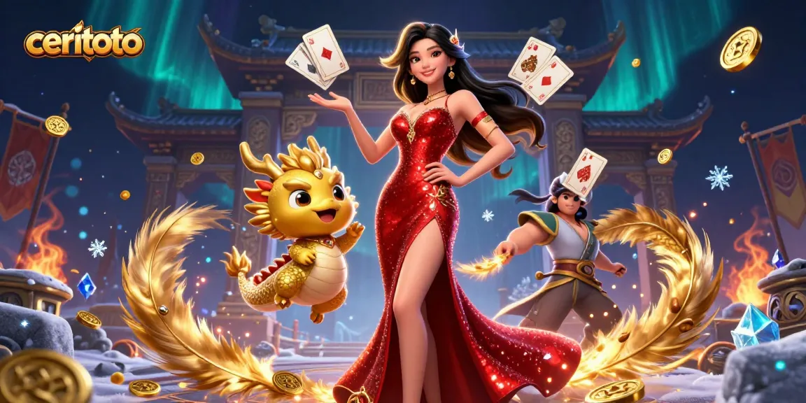 Ceritoto offers engaging online lottery experiences with a vibrant 3D illustration highlighting winning chances.