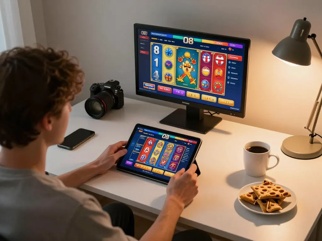 Engaging online gameplay on O8 platform with dynamic interface and cozy atmosphere