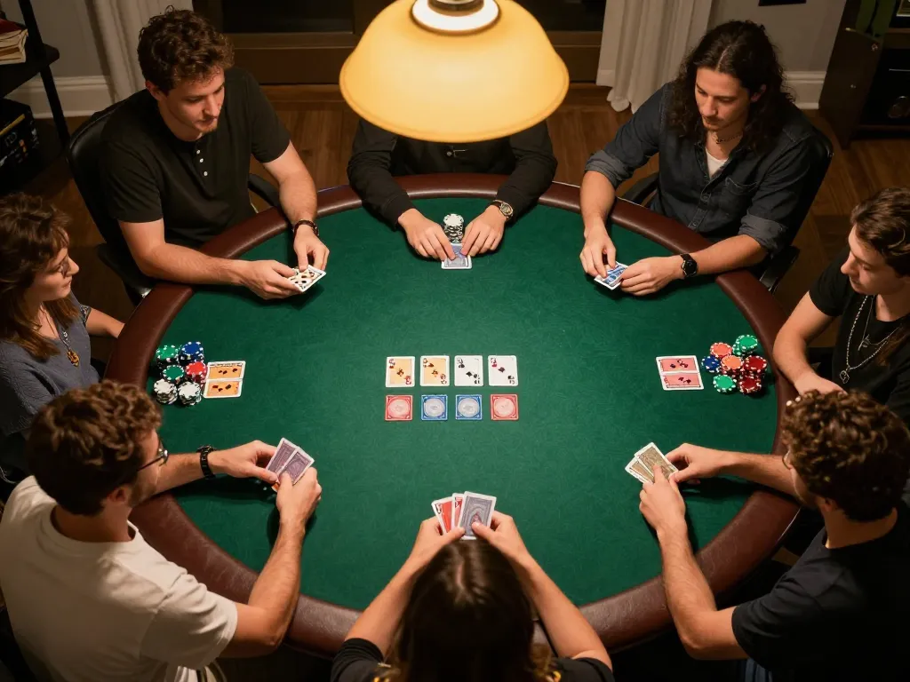 Jun 88 poker night, a friendly gathering with competitive spirits at a green felt table.