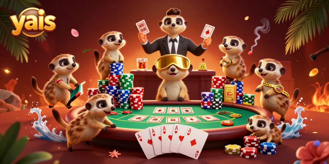 yais meerkats dominate the casino floor, showcasing vibrant poker action and stacked chips
