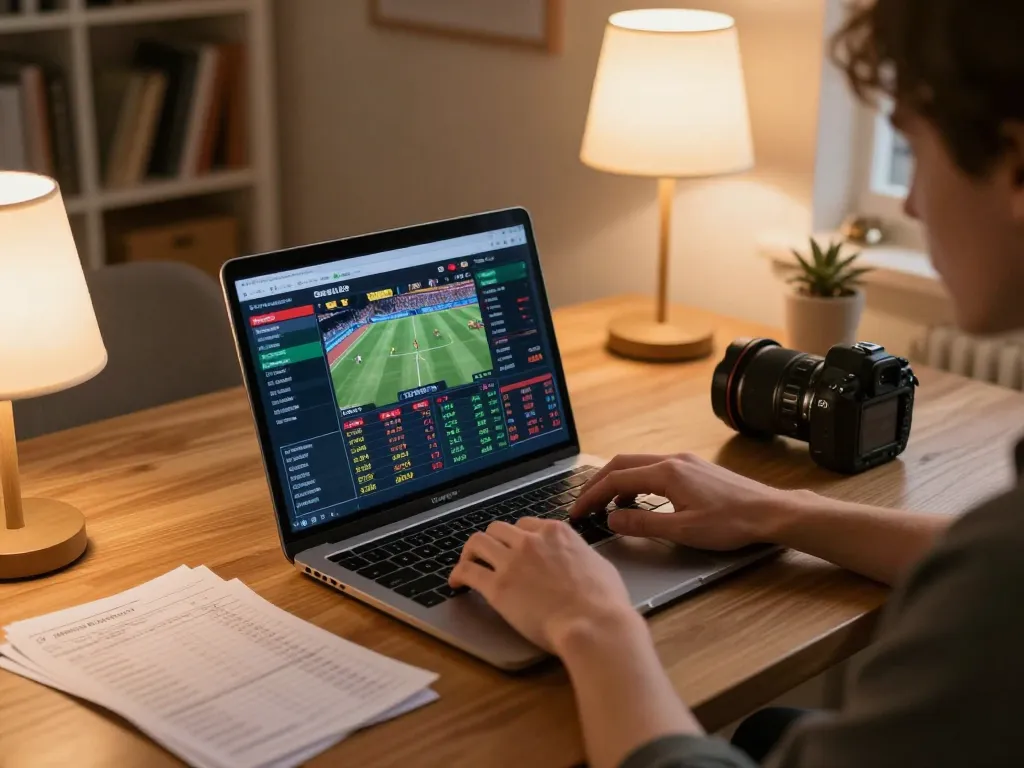 Betting enthusiast using 98win platform for online sports betting with live odds