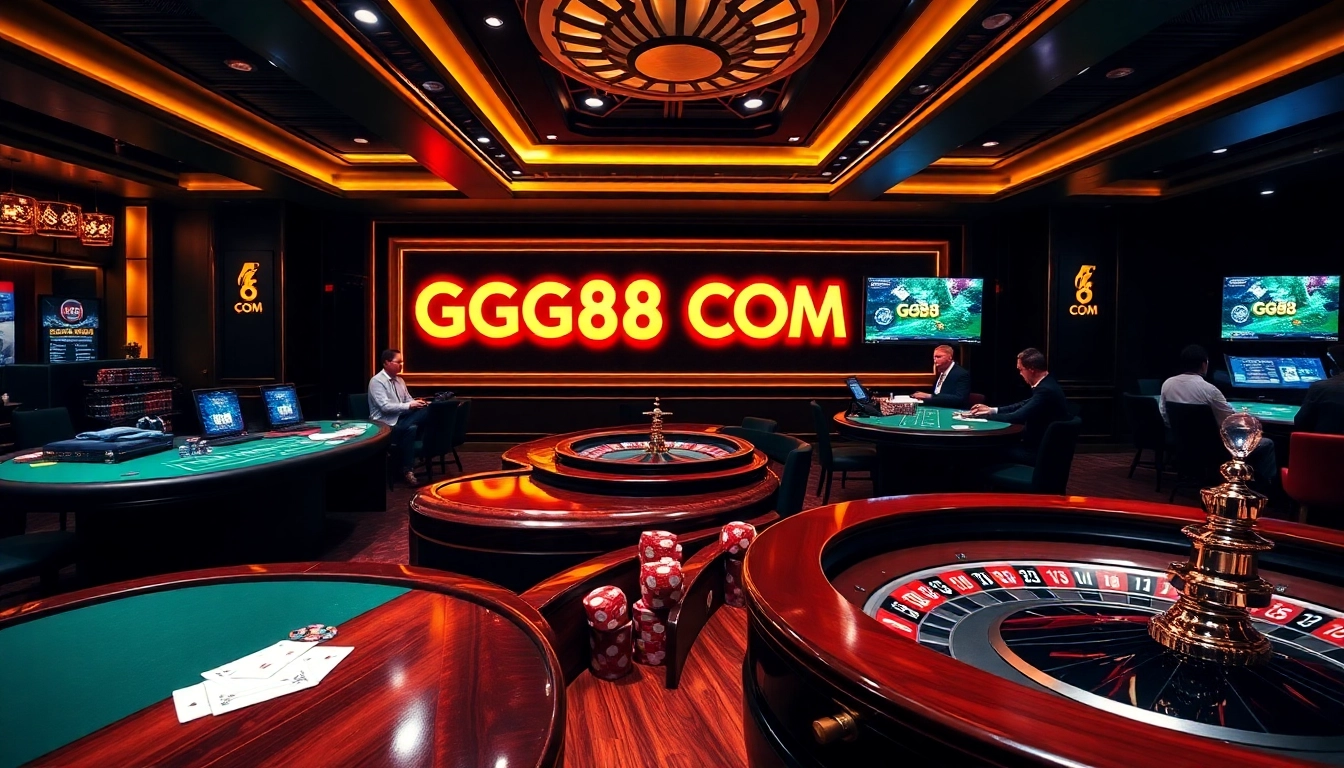 Experience high-stakes gaming at GG88 COM with vibrant casino elements and thrilling action.