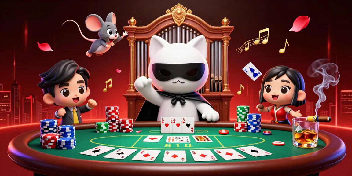 Engage with Bet88's thrilling gambling scene featuring an acrobatic mouse and sophisticated characters.