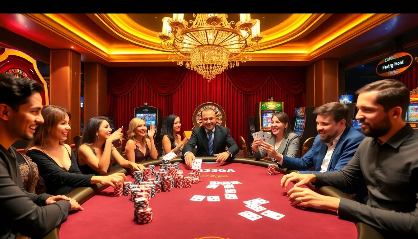Experience high-stakes gaming with 123GA VIP at a lavish casino poker table.
