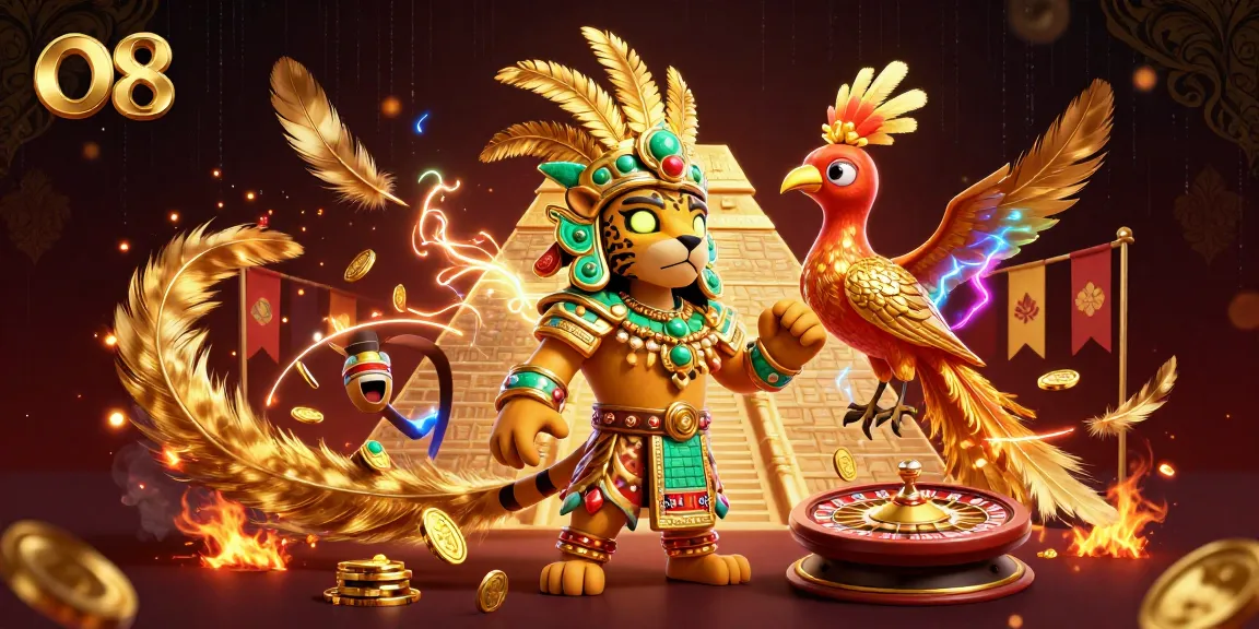 Experience thrilling gameplay at O8 with vibrant casino elements in an engaging illustration.