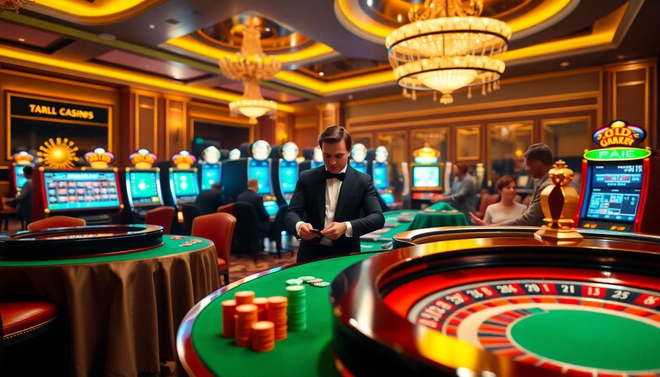 Players enjoying the thrilling fun79 gaming experience at a luxurious casino table.