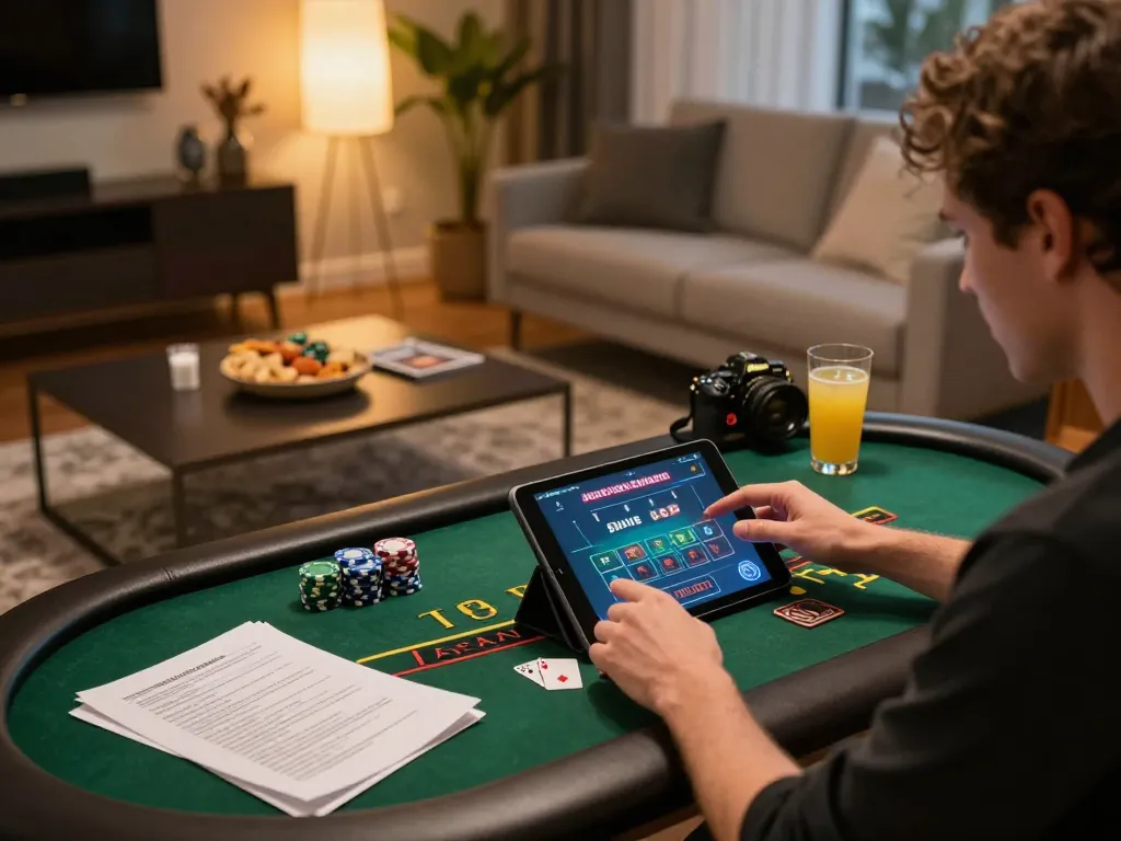 Engaging in live dealer blackjack online at https://fabet.credit/ with comfortable snacks and ambiance