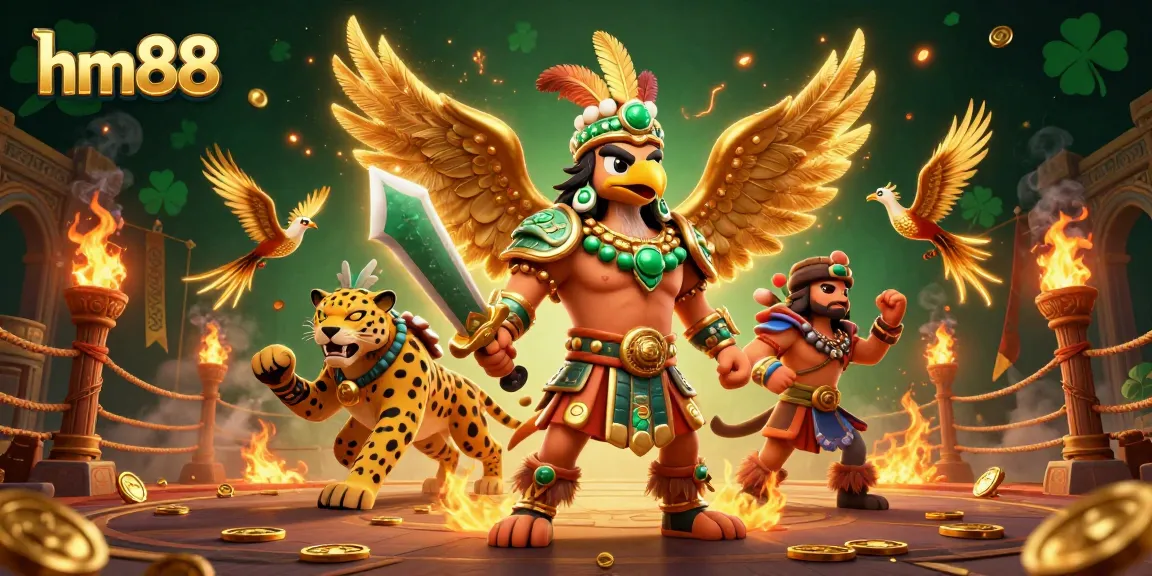 Experience thrilling adventures with hm88 featuring Aztec warriors and a dynamic casino atmosphere.
