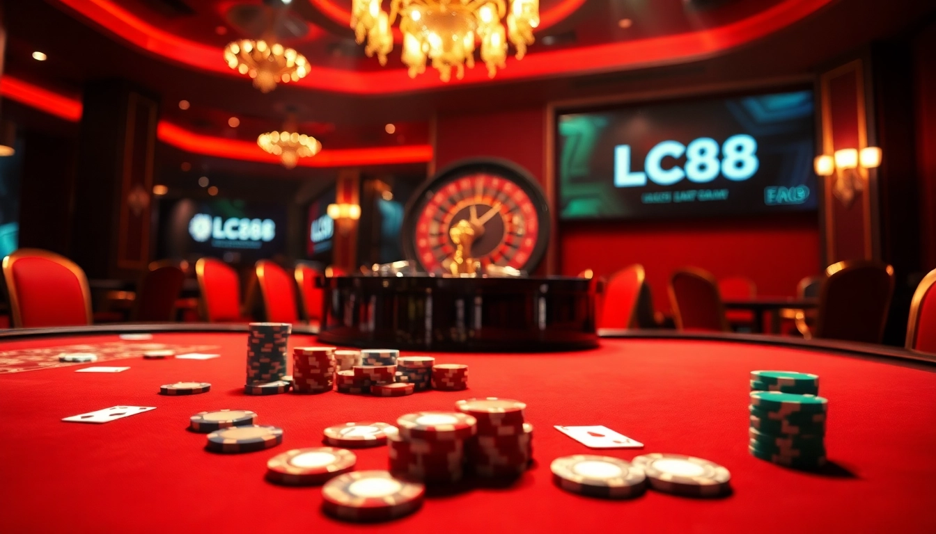 Engage with thrilling gaming experiences at https://lc88app.com/, featuring poker tables and vibrant roulette wheels.