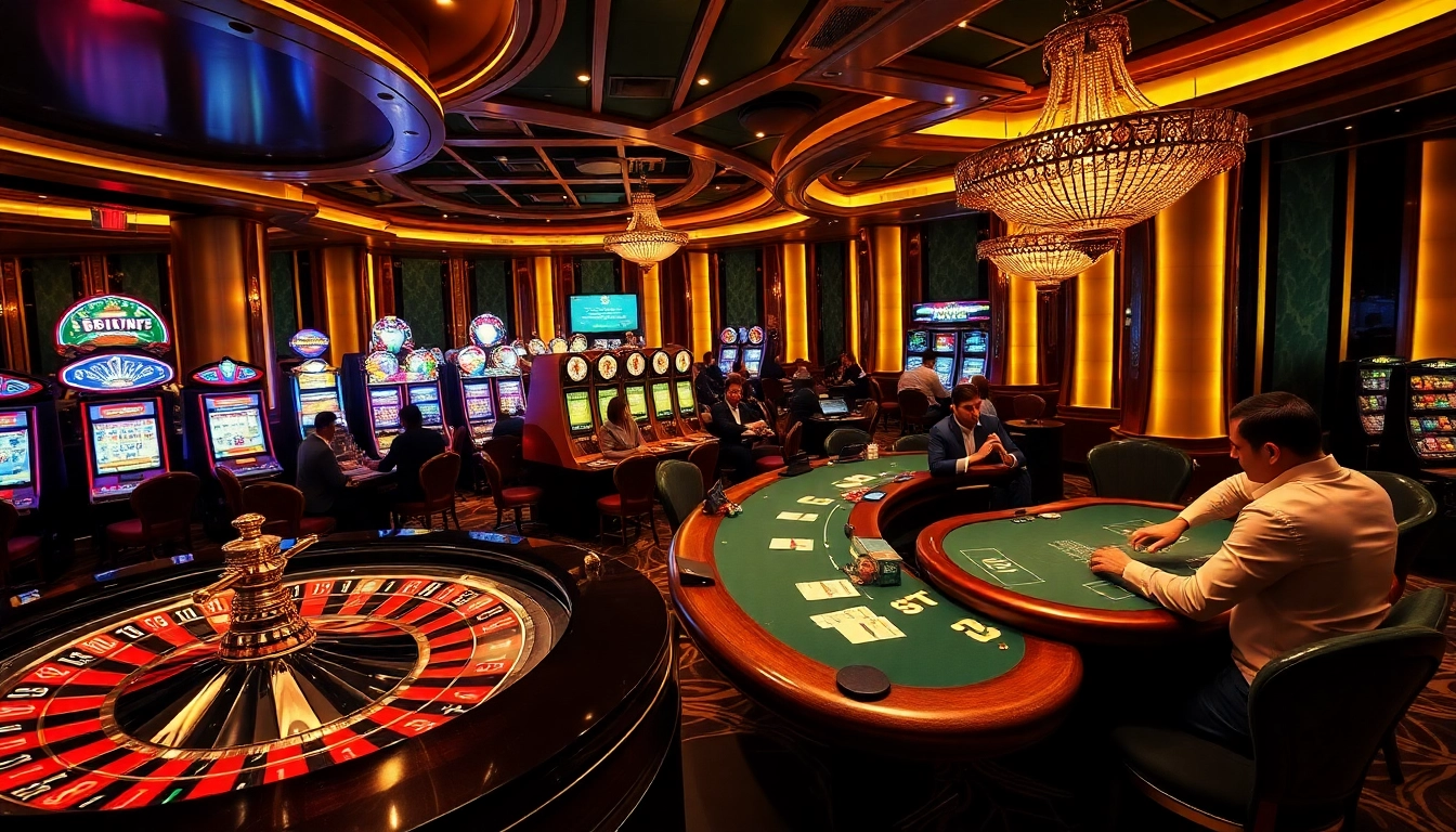 Experience BDTK66 luxury at a vibrant casino with roulette, poker, and slot machines.