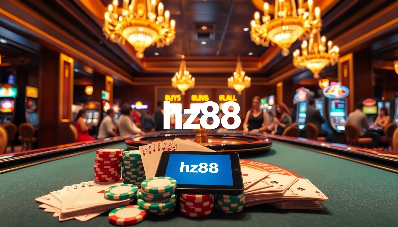 Experience the excitement of the hz88 casino with vibrant roulette and poker action.