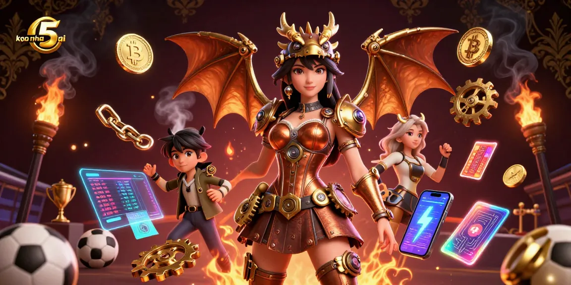 Engage with keo nha cai 5 sports betting dynamics, featuring immersive casino elements and vibrant characters.