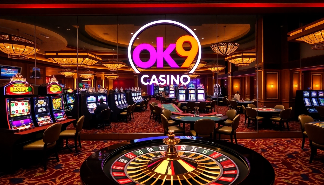 Join the excitement at OK9 casino with vibrant slot machines and engaging poker tables.