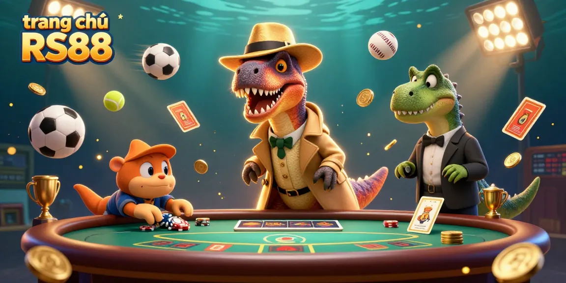 Experience the thrill at trang chủ RS88 with 3D casino characters engaging in a lively blackjack scene.