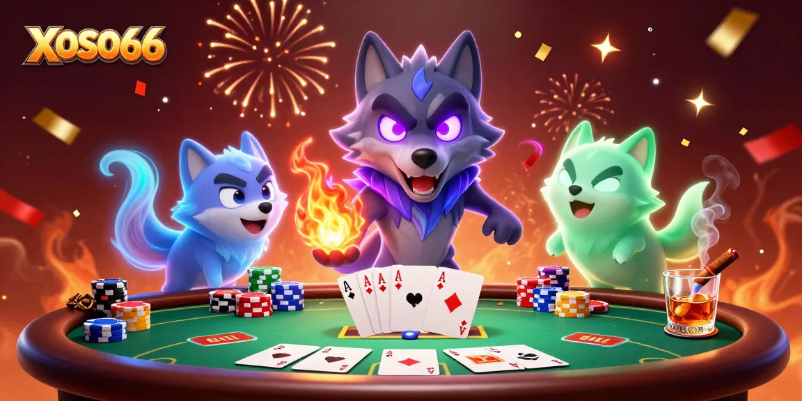 XOSO66 enhances your gaming with a vibrant casino scene showcasing poker and thrilling action.