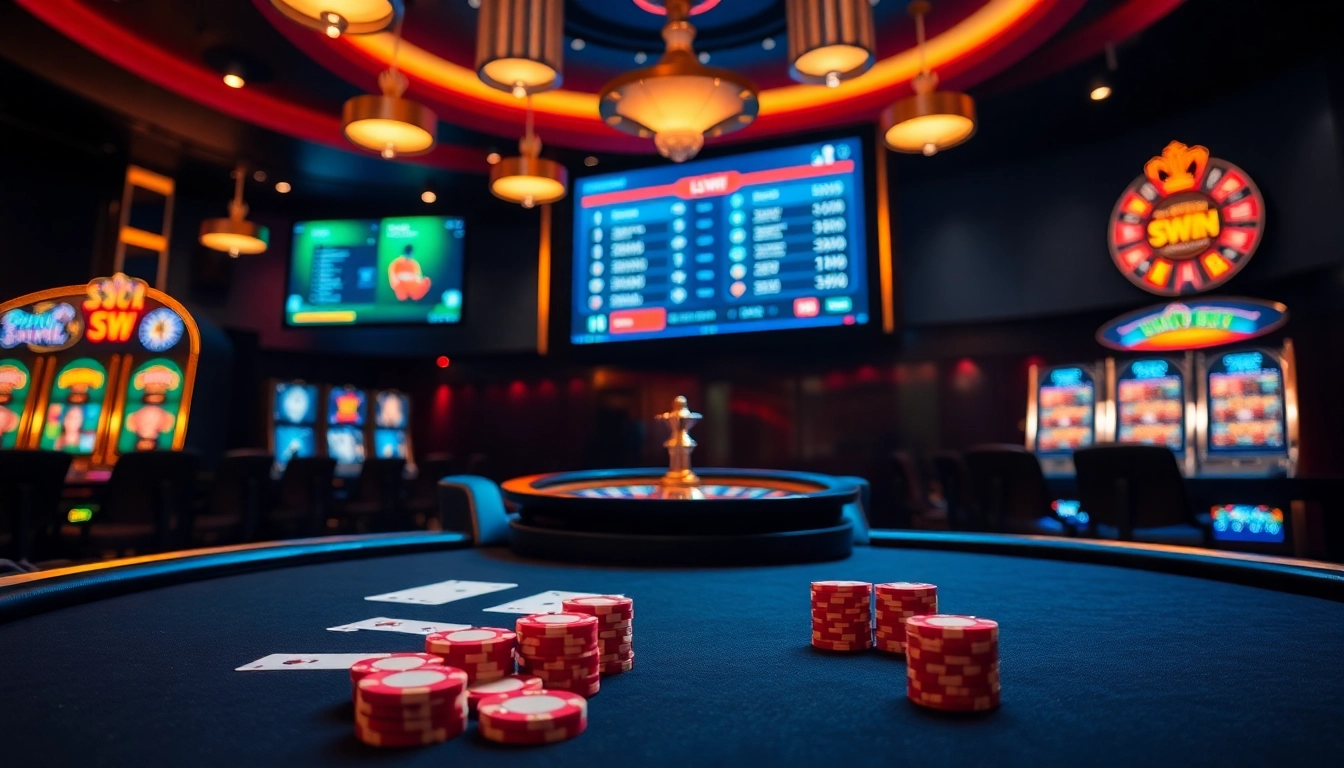 Engaging poker game at 58WIN with colorful chips and cards on the table.