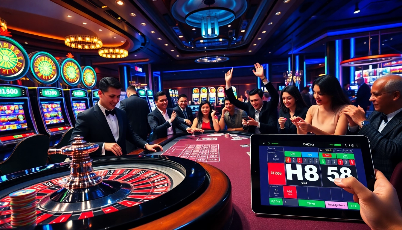 Experience excitement at https://dh88.us/ with players winning at the roulette table in a vibrant casino.