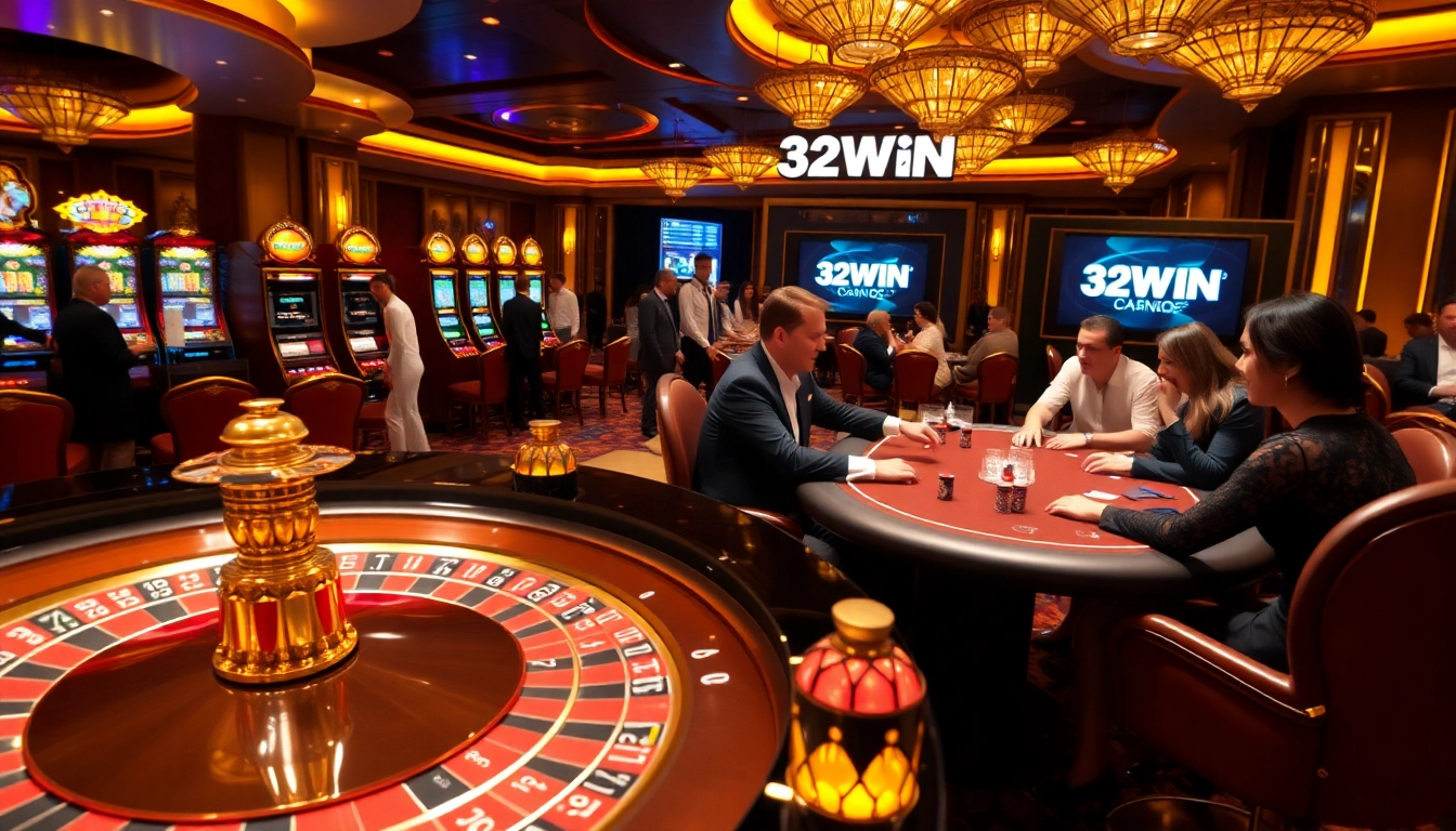 Experience winning excitement at 32WIN’s luxurious casino with vibrant tables and thrilling gameplay.