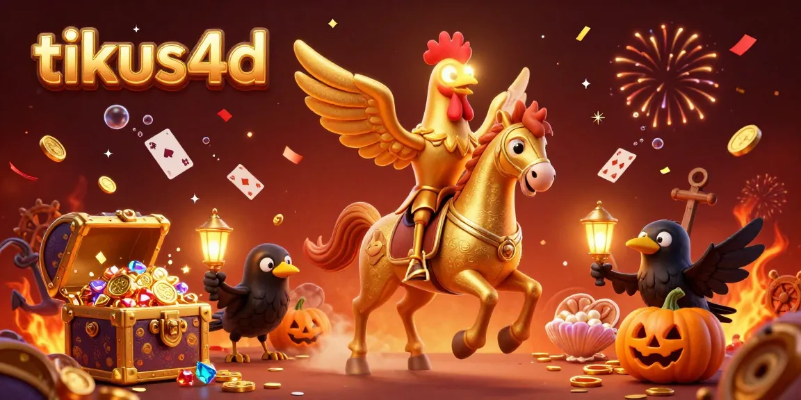 Tikus4d features a golden rooster in a vibrant casino scene, capturing thrilling gaming excitement.
