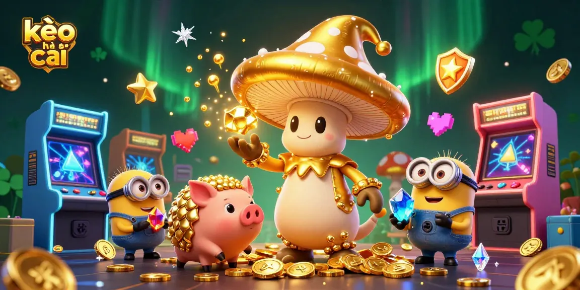 Bet on kèo nhà cái with a magical scene of treasures and golden elements in a vibrant casino atmosphere.