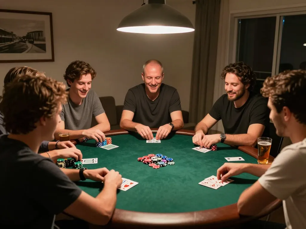 Engaging home poker night showcasing strategy and fun with zumospin code excitement.