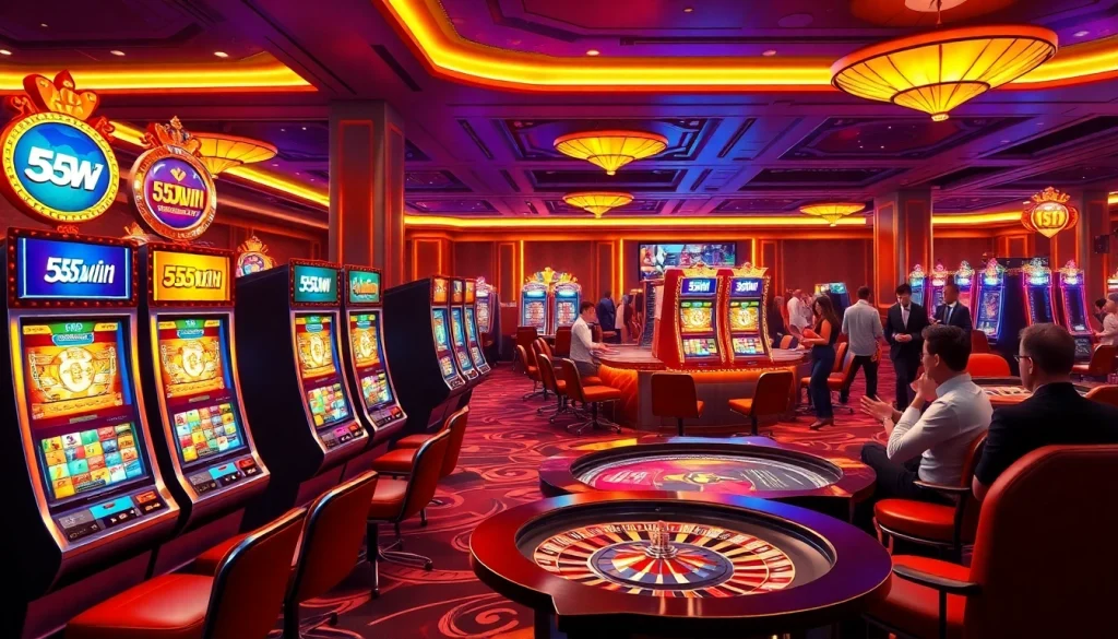 Players enjoying the exciting gaming experience at 555WIN online casino.