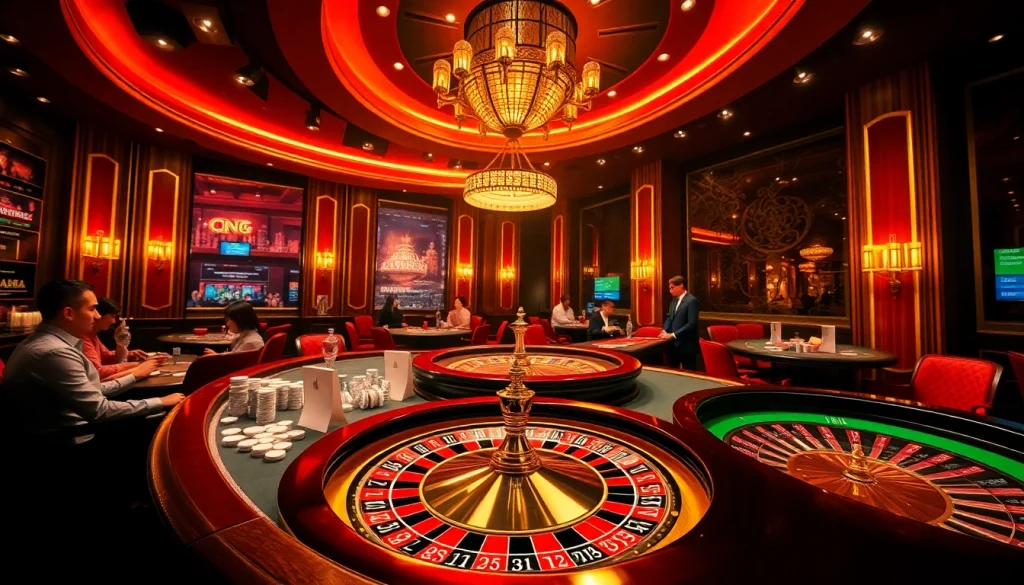 Experience thrilling gameplay on 56win with vibrant casino table and chips.