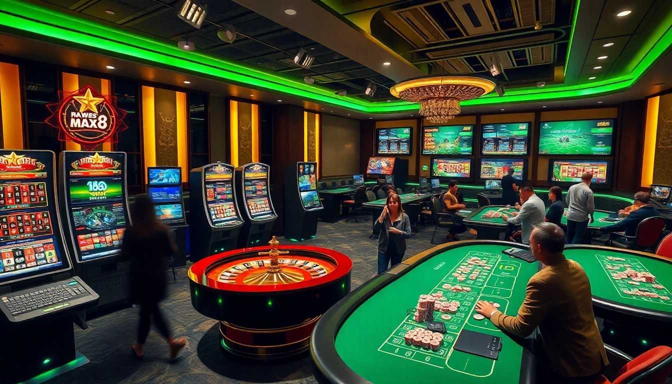 Experience thrilling gameplay at max88 with vibrant slot machines and a lively casino atmosphere.