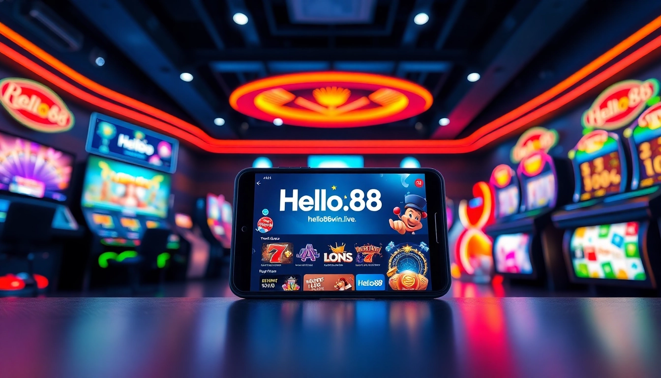 Exciting online gaming scene with Hello88's winning interface at hello88win.live.