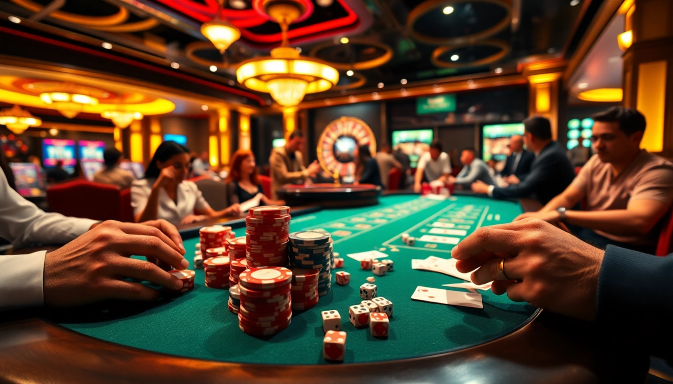 Engaging poker game at a casino highlighting excitement with 99 ok theme.