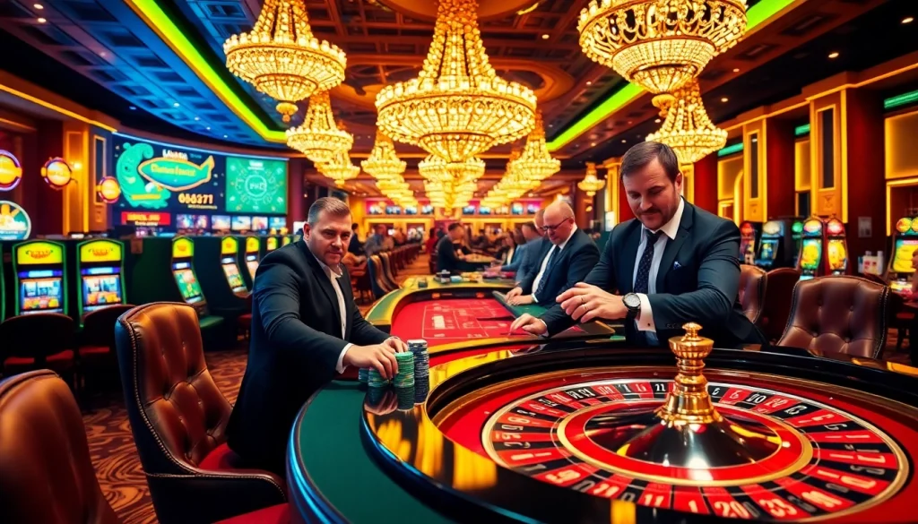 Excited player betting at 68VIP casino, showcasing poker chips and roulette table.