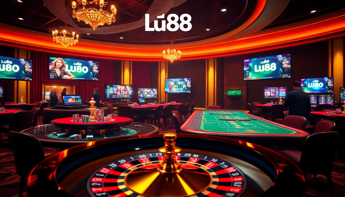 Experience thrilling online gambling at Lu88 with a vibrant casino atmosphere full of action.