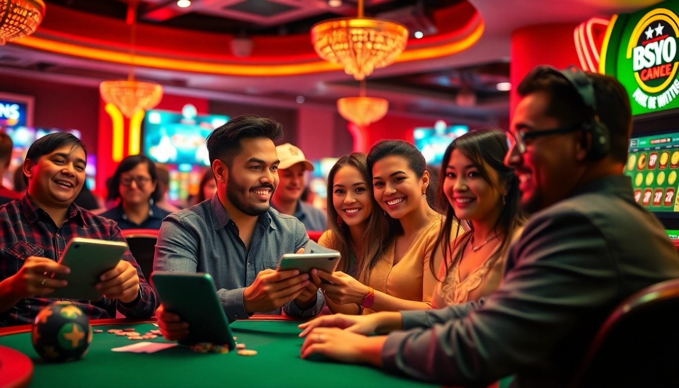 UU88 online betting scene with players enjoying casino games on vibrant devices