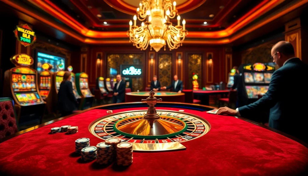 Experience the thrill of gaming with ok365 in a luxurious casino setting.