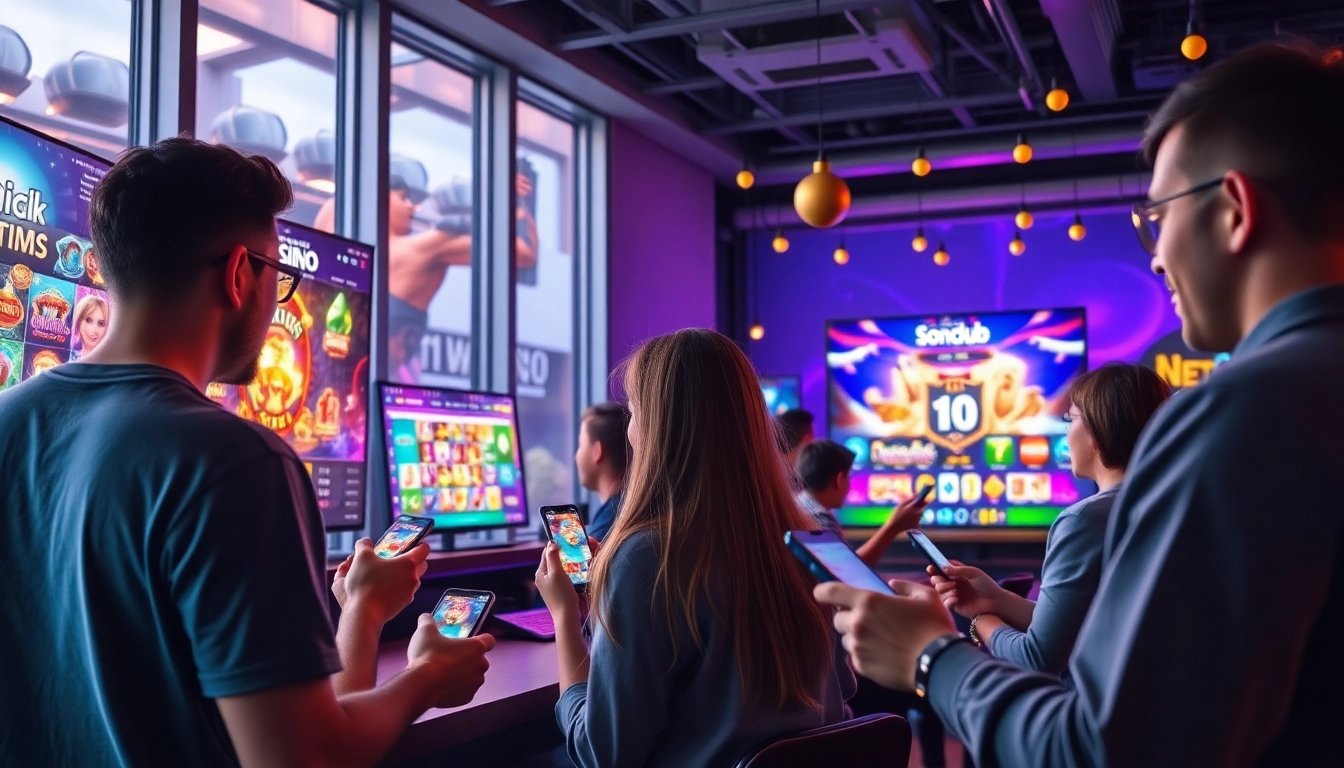 Engaging Sonclub gaming environment showcasing vibrant graphics and enthusiastic players.