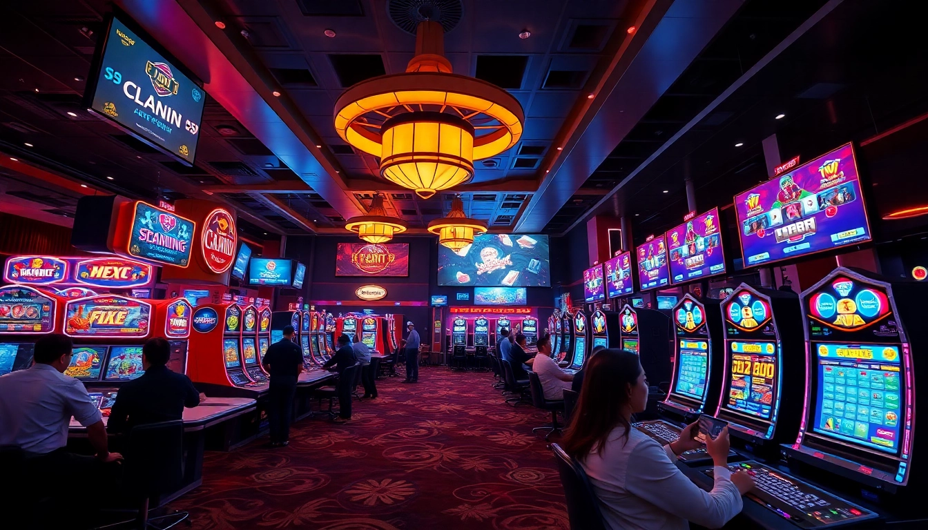 Exciting G88 casino gaming room with vibrant LED displays and a lively atmosphere.