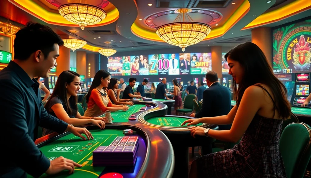 Experience the excitement of 58win's premium online casino with vibrant gaming tables and professional dealers.