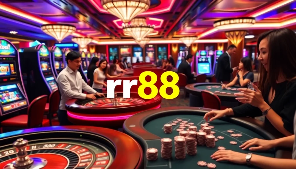 Players enjoying the electrifying atmosphere of rr88 kjc at a luxury casino environment.