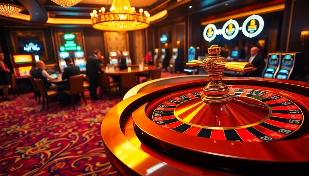 Players celebrating big wins at a luxury casino with '555win' featured prominently.